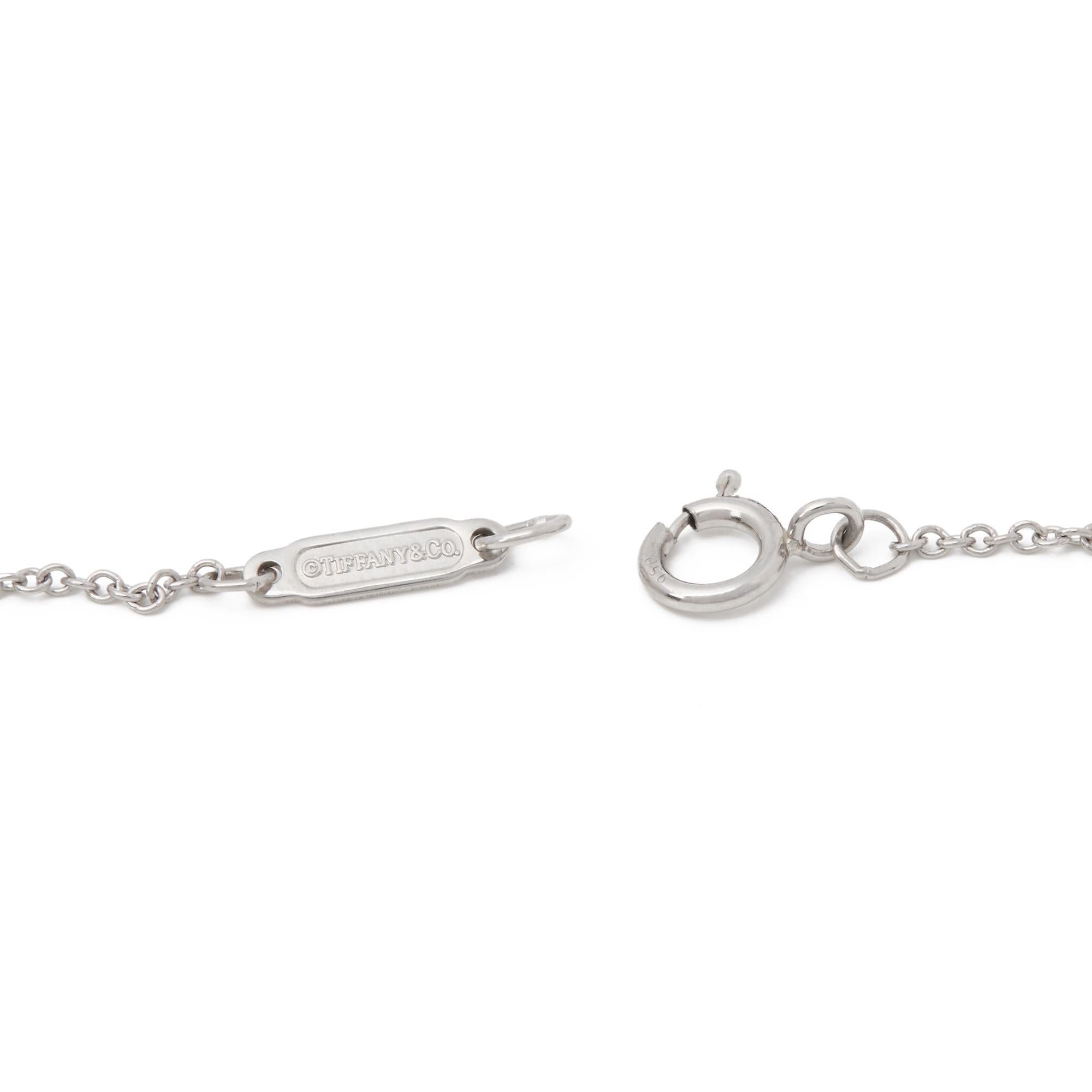Modern Tiffany & Co. Platinum Diamond Heart Tiffany Key Pendant Necklace