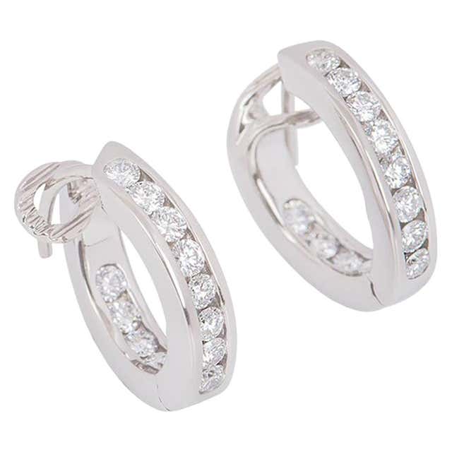Platinum hoop earrings Clearance