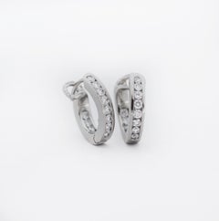 Tiffany & Co. Platinum Diamond Inside out Small Hoop Earrings