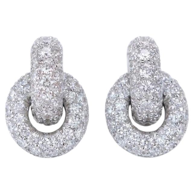 Tiffany & Co. Pendientes de eslabón entrelazado con diamantes en platino