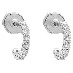 Tiffany & Co. Platinum Diamond J Hoop Earrings