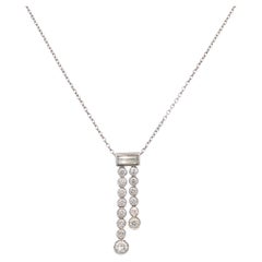 Tiffany & Co. Collier pendentif Jazz à double goutte en platine et diamants