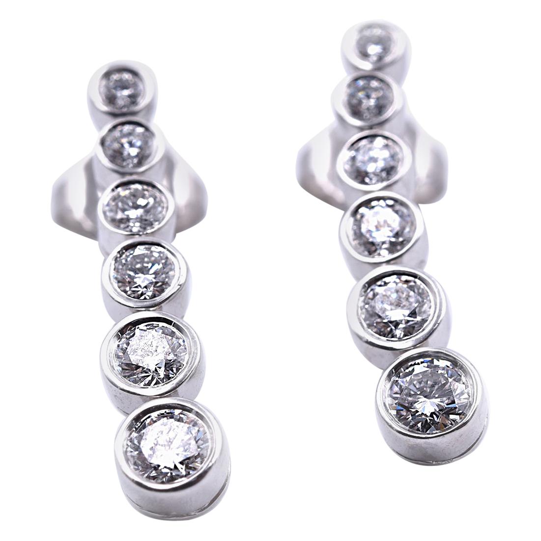 Tiffany & Co. Platinum Diamond Jazz Drop Earrings