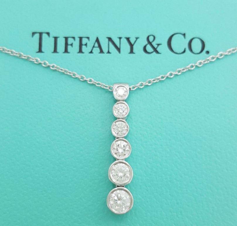 TIFFANY & Co. Platinum Diamond Jazz Graduated Drop Pendant Necklace

Metal: Platinum
Chain: 16