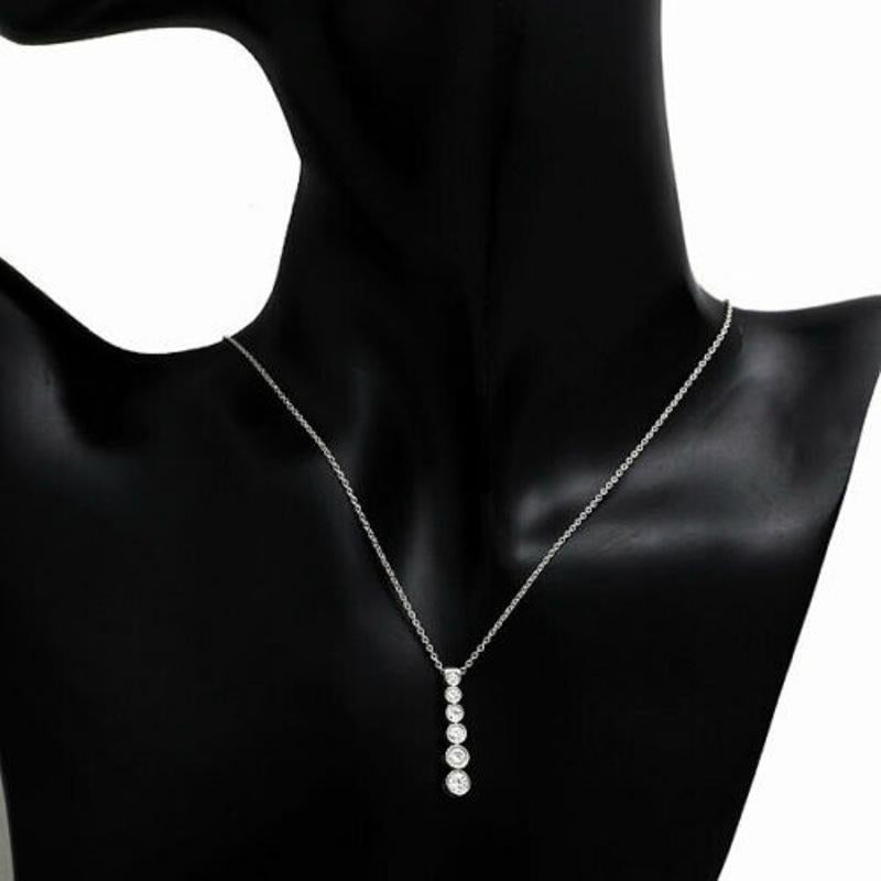 TIFFANY & Co. Platinum Diamond Jazz Graduated Drop Pendant Necklace In Excellent Condition For Sale In Los Angeles, CA