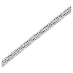 Tiffany & Co. Platinum Diamond Jazz Three-Row Bracelet 6.03 Carats