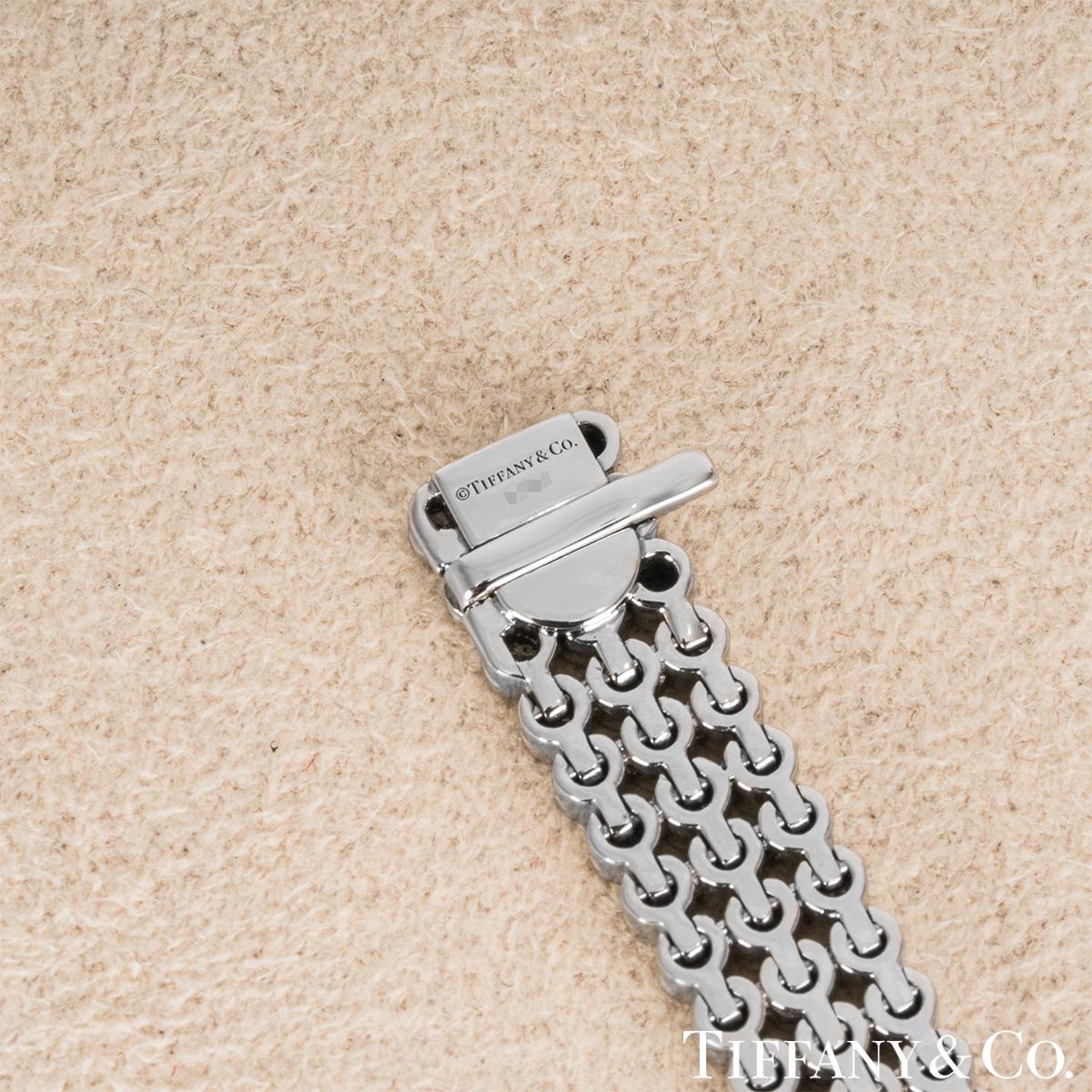 Women's or Men's Tiffany & Co. Platinum Diamond Jazz Three-Row Bracelet 6.03 Carats