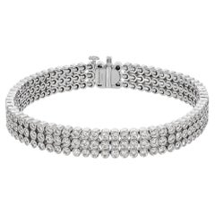 Tiffany & Co. Platinum Diamond Jazz Three-Row Bracelet 6.03 Carats