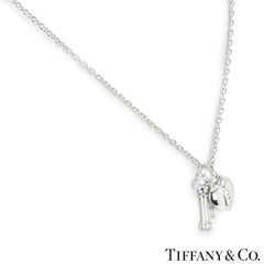 Tiffany & Co. Platinum Diamond Key and Lock Pendant