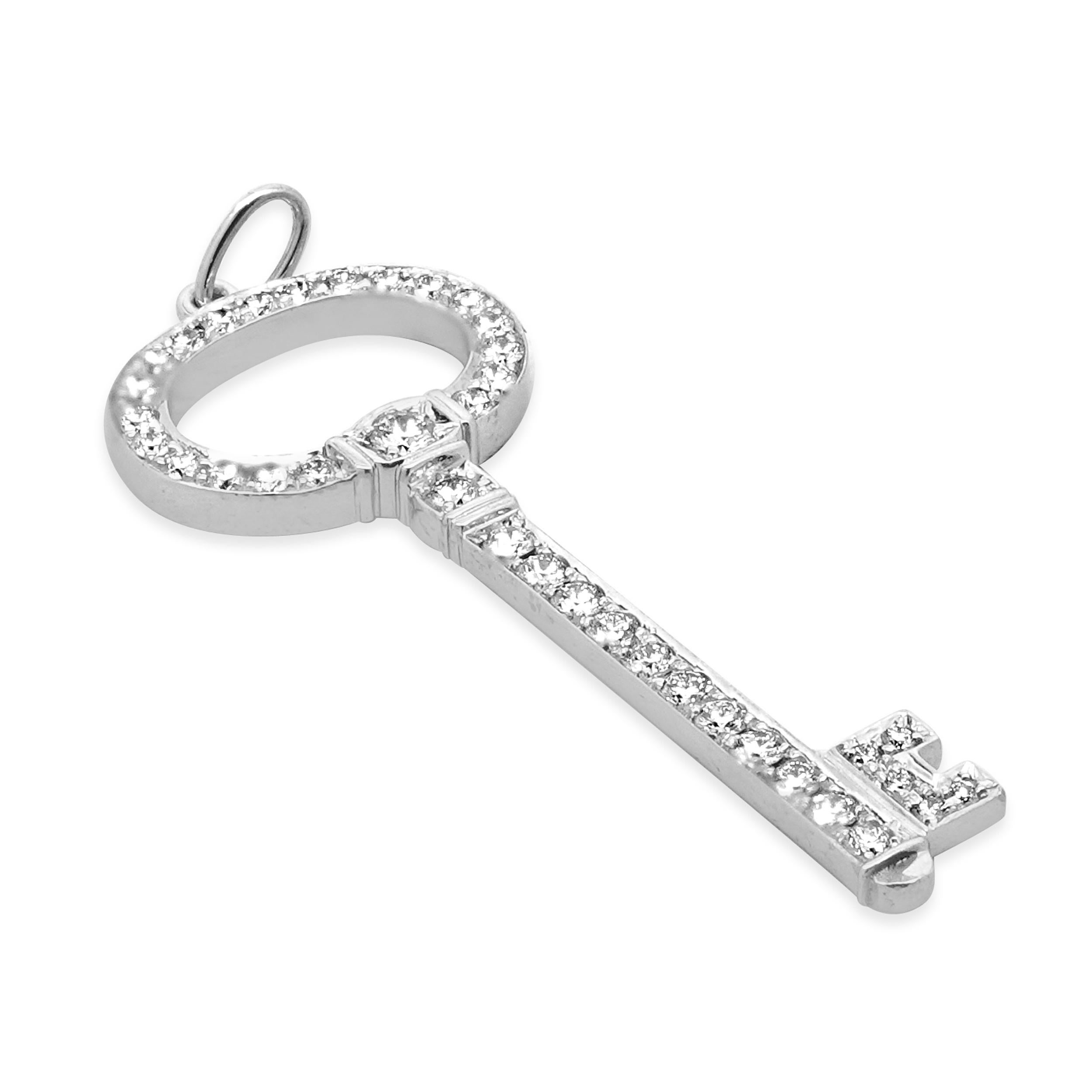 Tiffany & Co. Pendentif clé en platine avec diamant Excellent état - En vente à Scottsdale, AZ