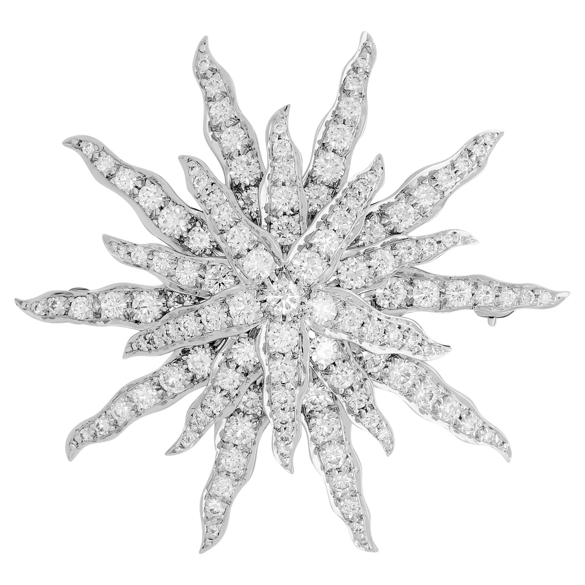 Tiffany & Co. Platinum Diamond Lace Sunburst Pin Brooch