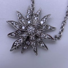 Tiffany & Co Platinum Diamond Lace Sunburst Starburst Necklace Pt950