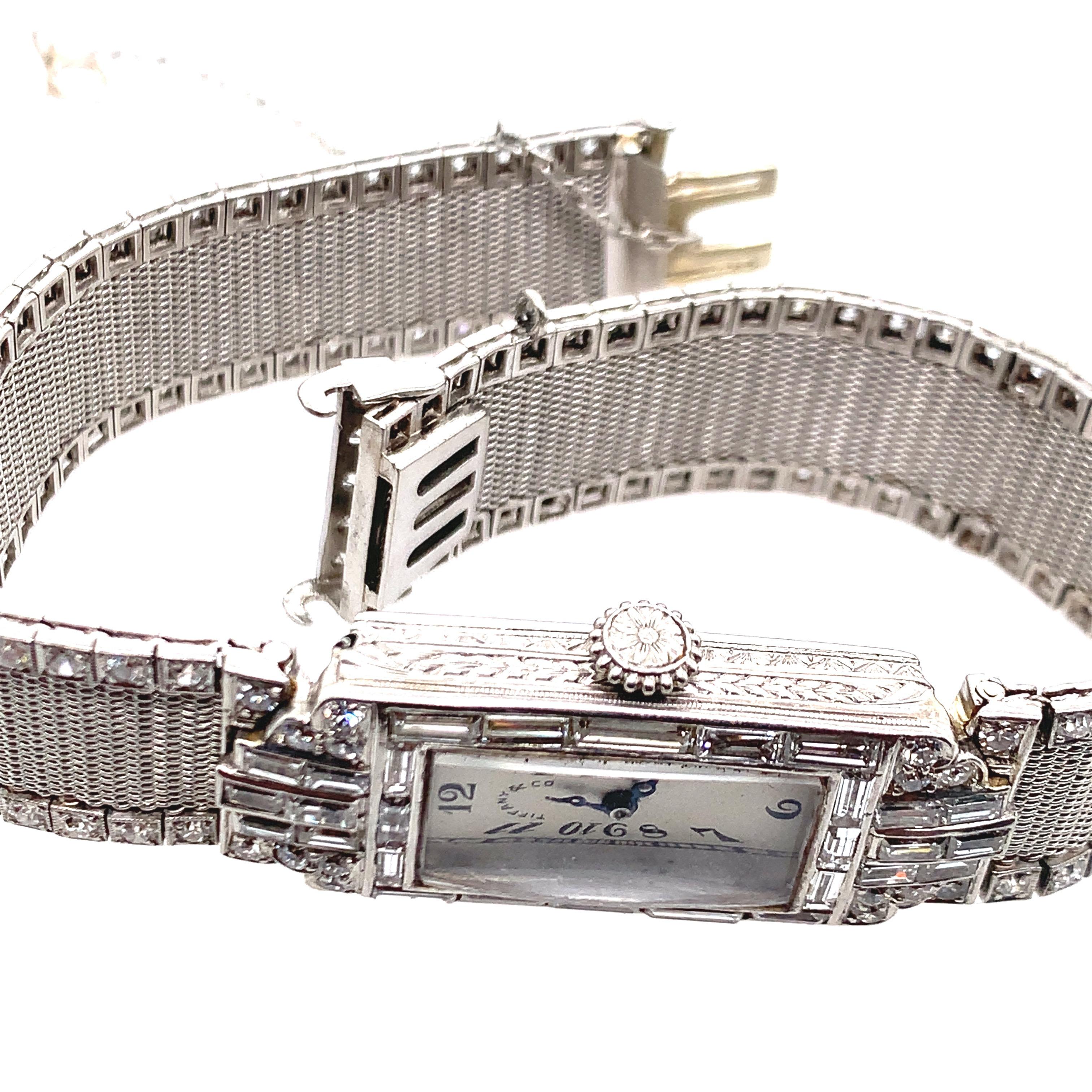 Art Deco Tiffany & Co. Platinum Diamond Lady's Watch For Sale