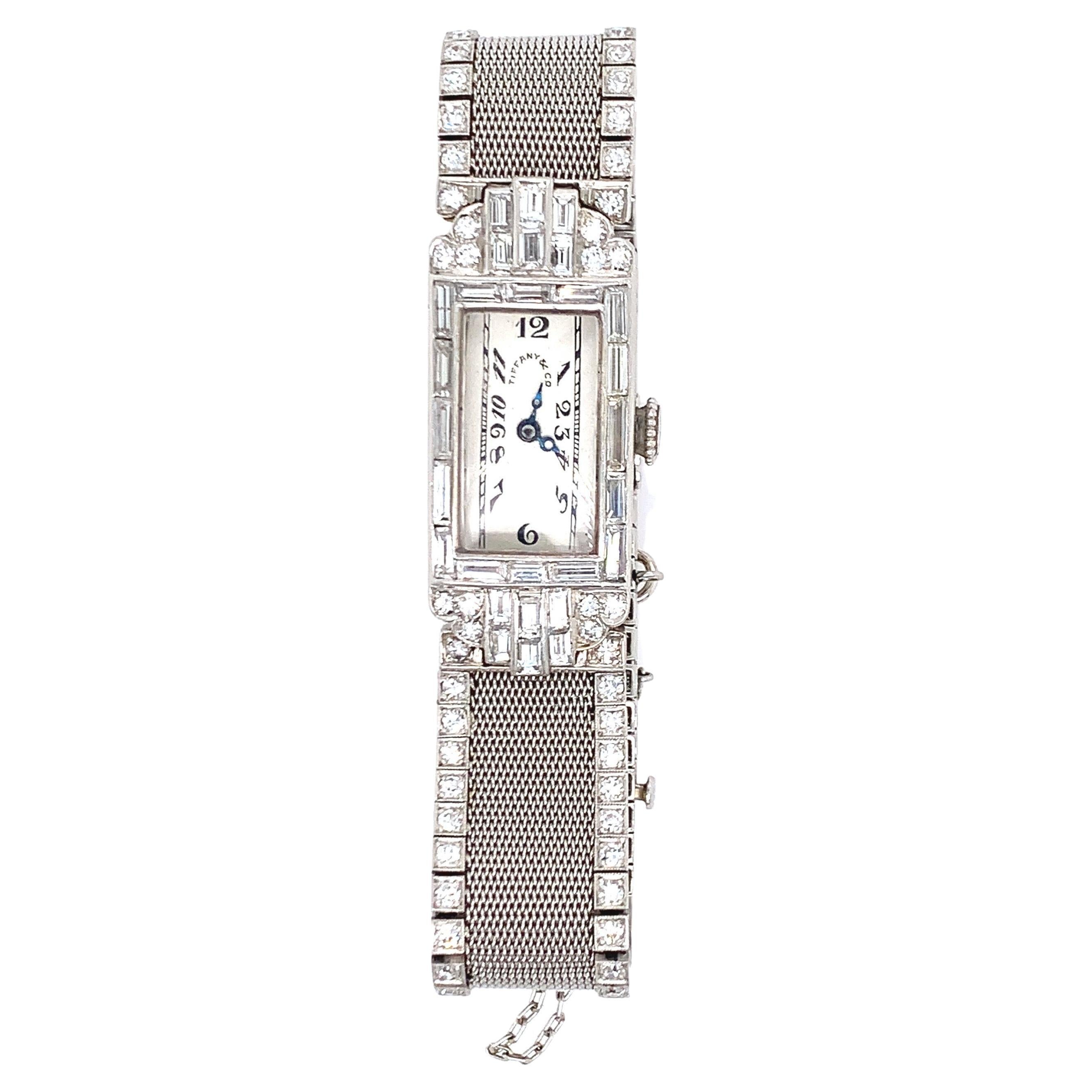 Tiffany & Co. Platinum Diamond Lady's Watch For Sale