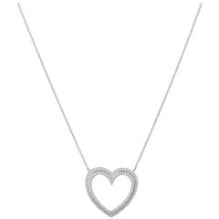 Tiffany & Co. Platinum Diamond Large Heart Necklace