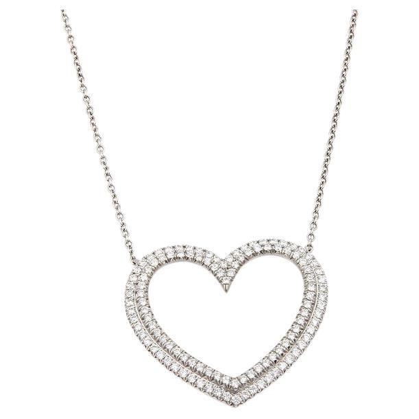 Tiffany & Co. Platinum-Diamond-Large-Heart-Necklace