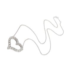 Tiffany & Co. Platinum Diamond Large Heart Pendant