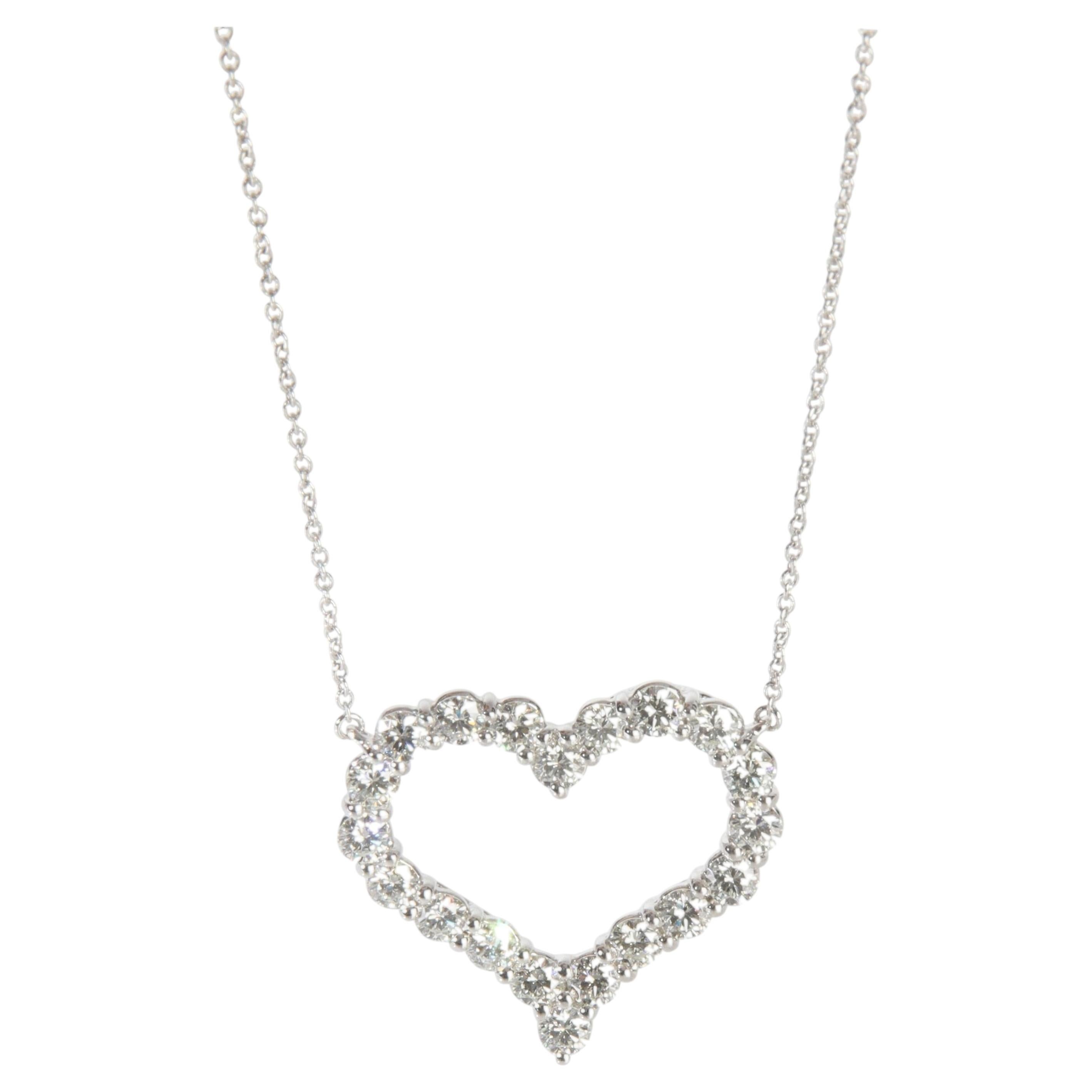 Tiffany & Co. Platinum Diamond Large Heart Pendant