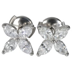 Tiffany & Co. Platinum Diamond Large Model Victoria Earrings