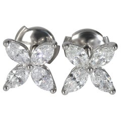 Tiffany & Co. Orecchini in platino con diamante grande modello Victoria