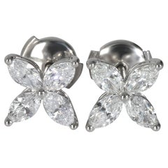 Tiffany & Co. Platinum Diamond Large Model Victoria Earrings