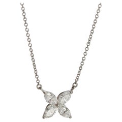 Tiffany & Co. Platinum Diamond Large Model Victoria Pendant