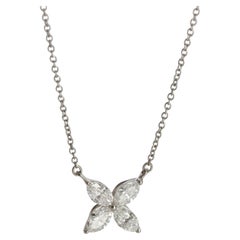 Tiffany & Co. Platinum Diamond Large Model Victoria Pendant