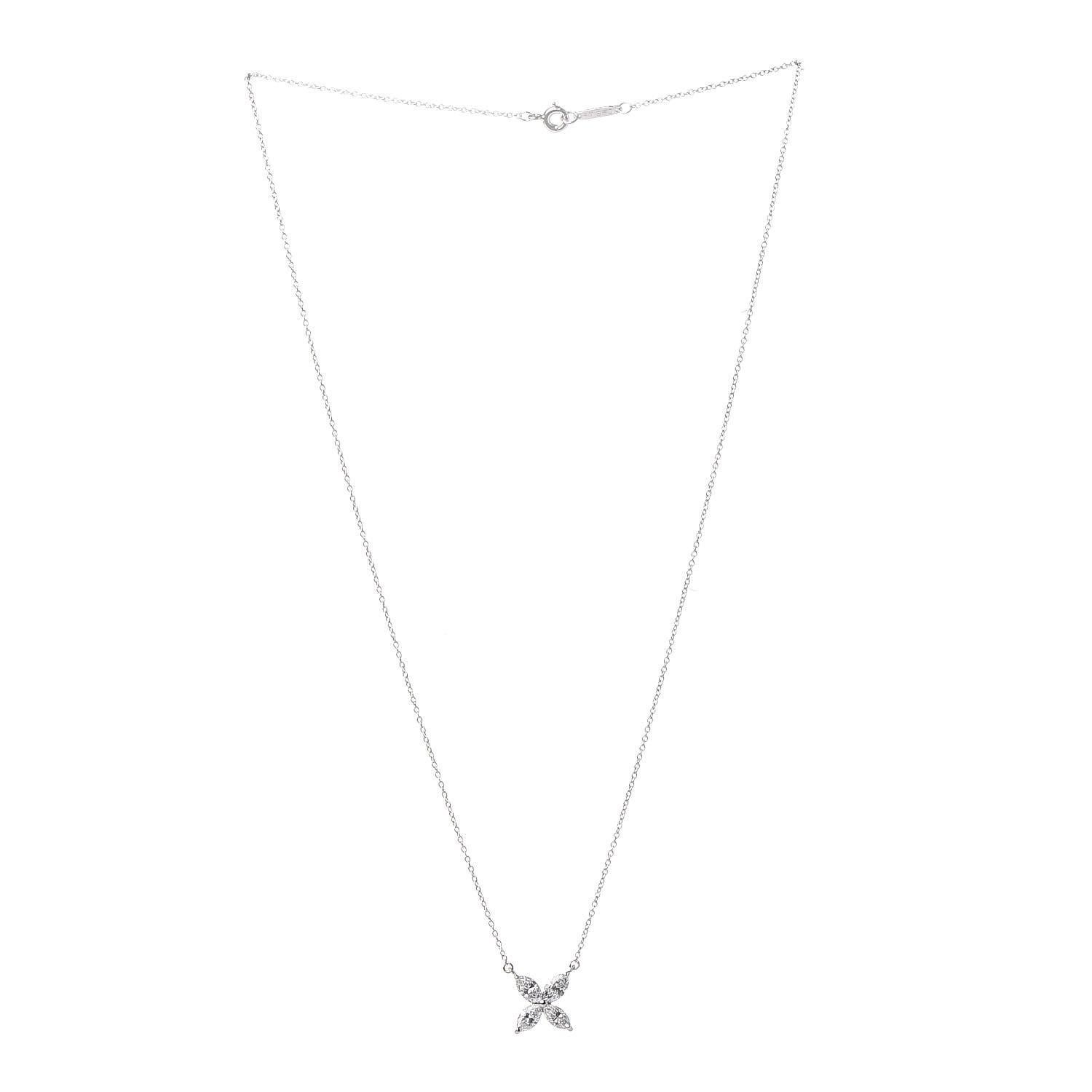 Collar Tiffany Co de diamantes en platino Victoria Co. grande Corte marquesa en venta