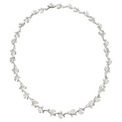 Platin-Diamant-Blatt-Halskette von Tiffany & Co