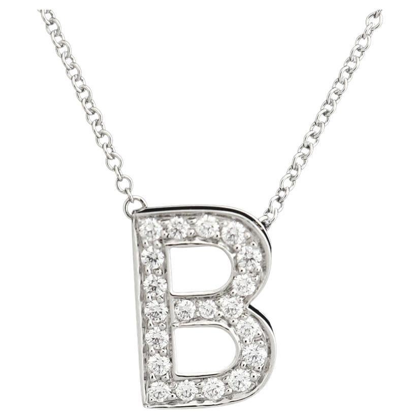 TIFFANY & Co. Collana con ciondolo a forma di lettera B in platino con diamante