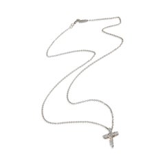 Tiffany & Co. Platinum Diamond Mini Cross Pendant
