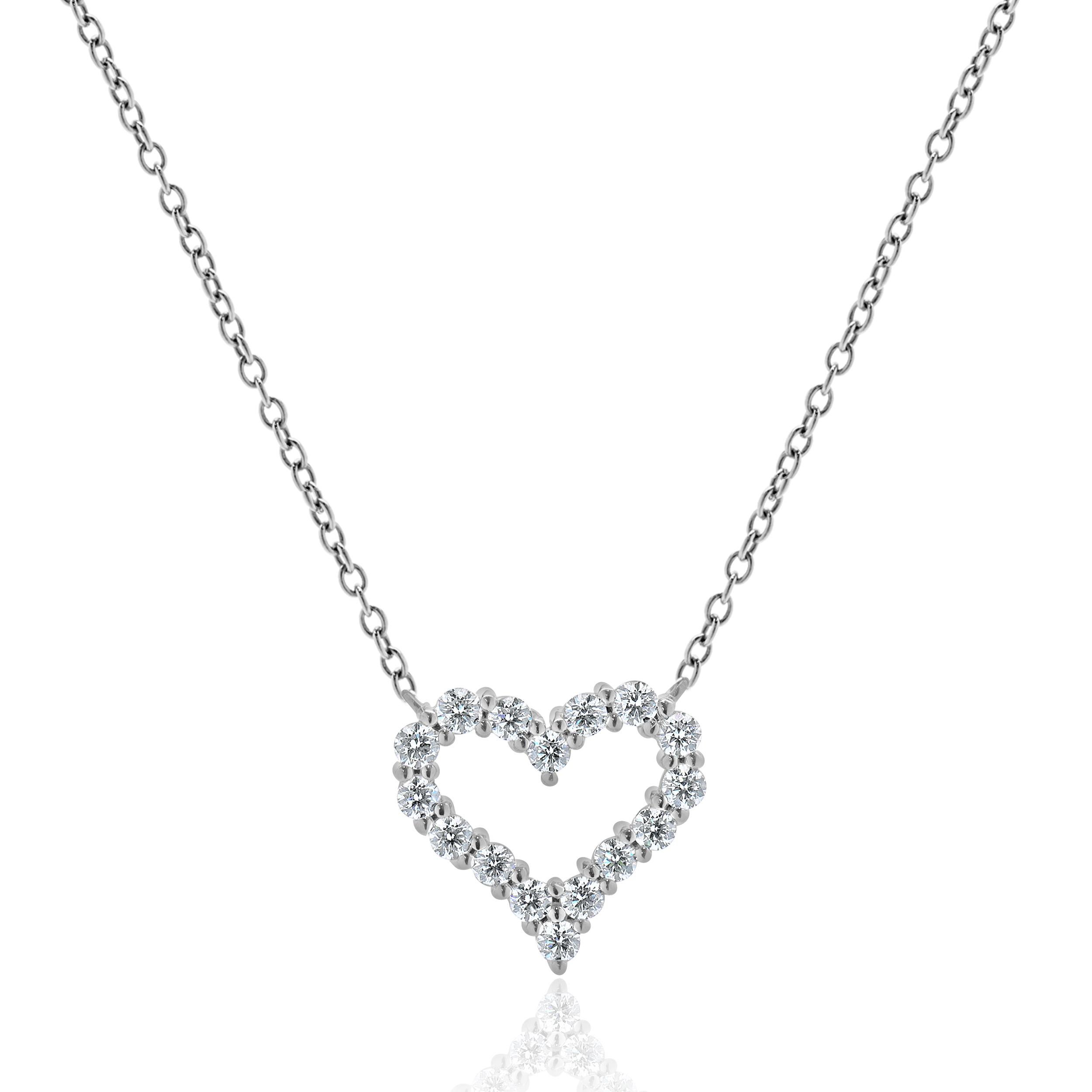 Designer: Tiffany & Co. 
Material: platinum
Diamond: 16 round brilliant cut = 0.25cttw
Color: H
Clarity: SI1-2
Dimensions: necklace measures 18-inches
Weight: 3.21 grams
