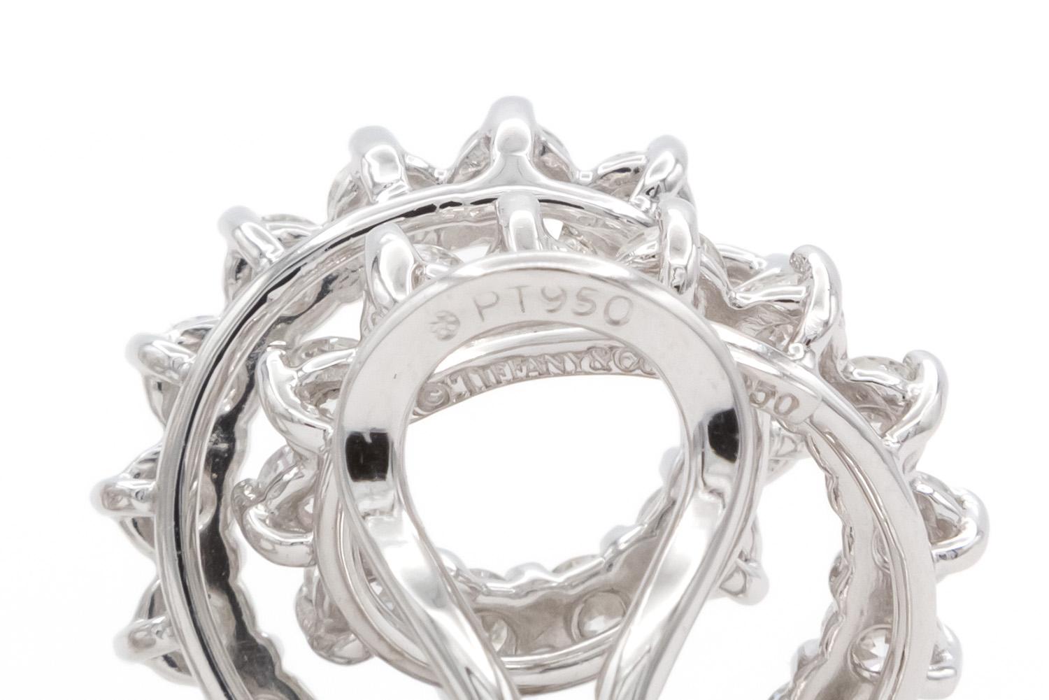 Tiffany & Co. Platinum & Diamond Mini Swirl Earrings 2.54ctw For Sale 2
