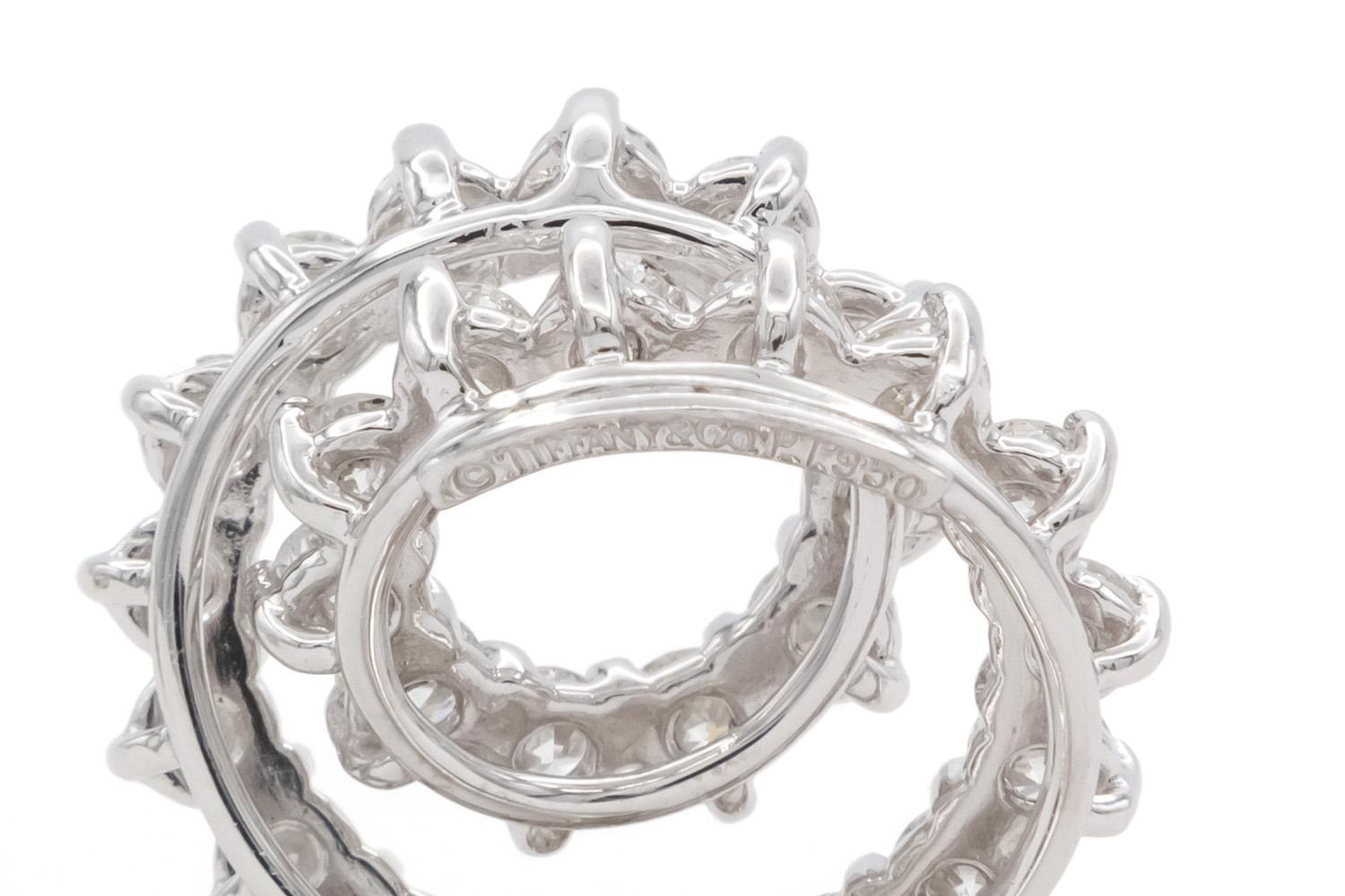 Tiffany & Co. Platinum & Diamond Mini Swirl Earrings 2.54ctw For Sale 3