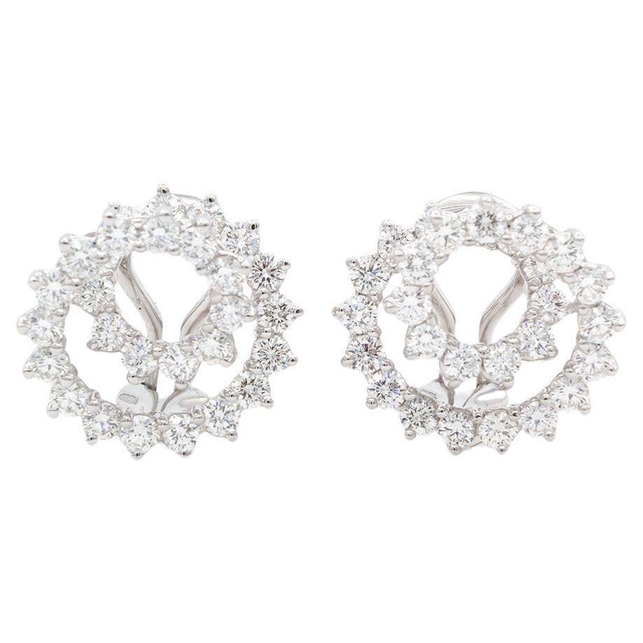 Tiffany & Co. Platinum & Diamond Mini Swirl Earrings 2.54ctw For Sale