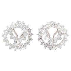 Tiffany & Co. Boucles d'oreilles miniatures en platine et diamant 2.54ctw