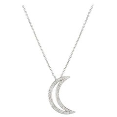 Tiffany & Co. Platinum Diamond Moon Pendant