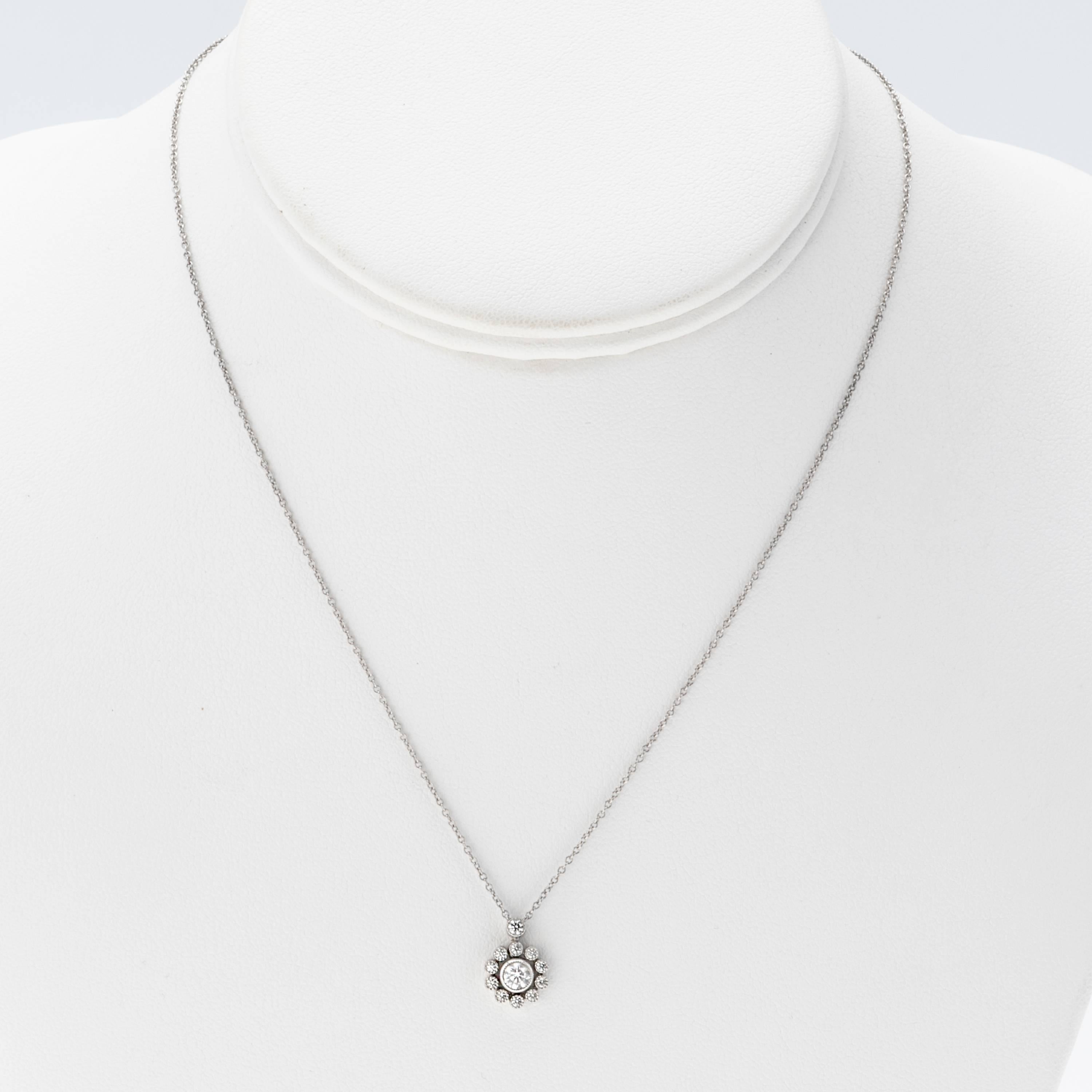 Brilliant Cut Tiffany & Co. Platinum Diamond Necklace For Sale