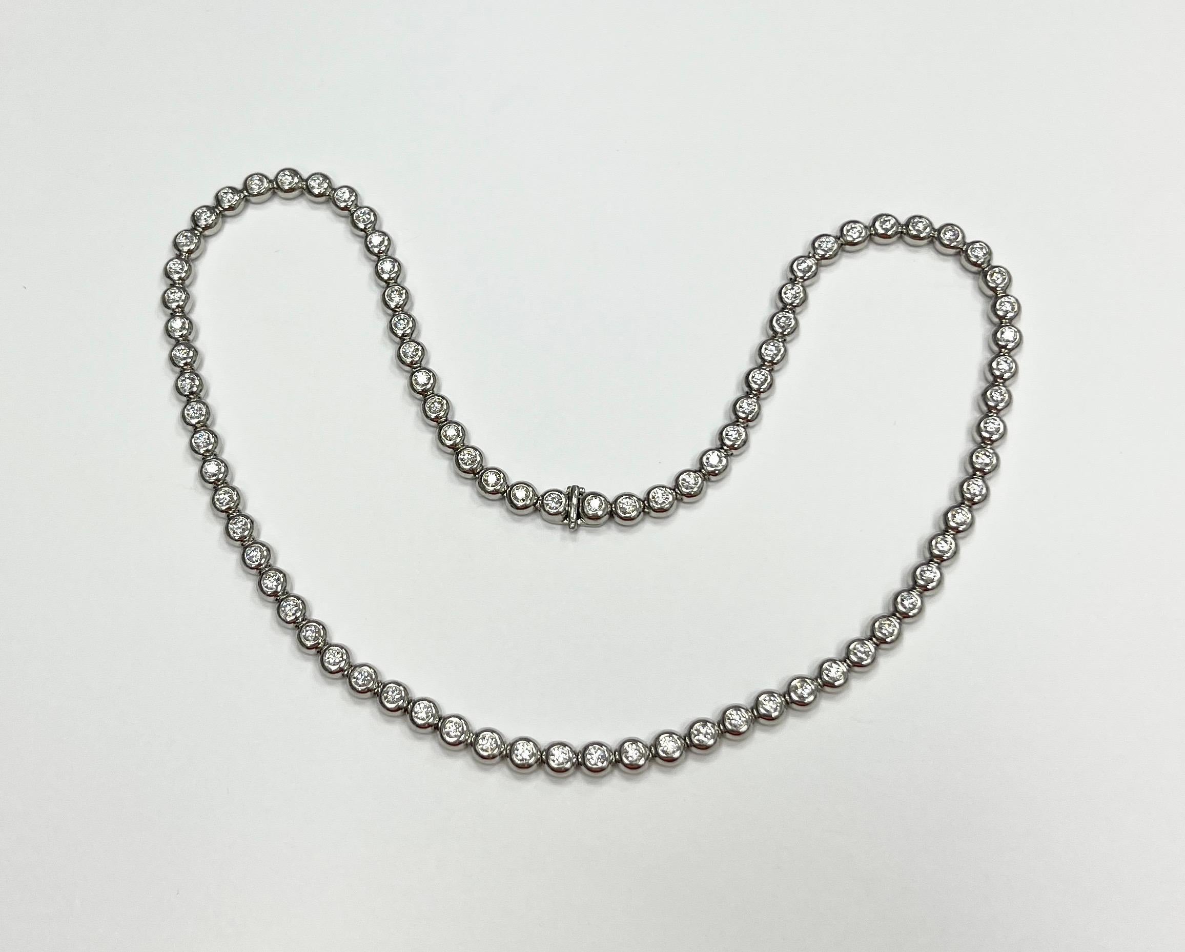 Women's or Men's Tiffany & Co. Platinum Diamond Necklace For Sale