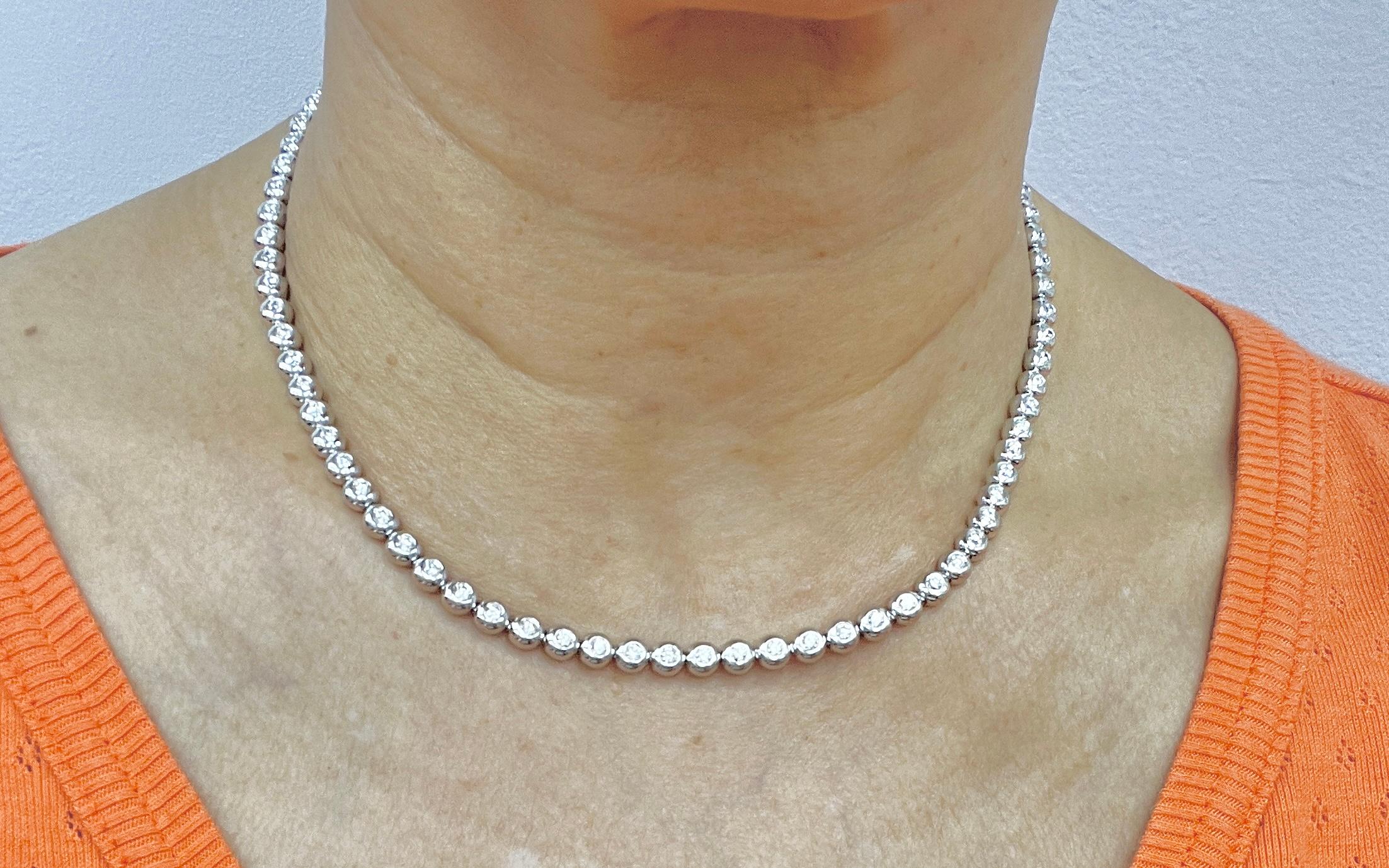 Tiffany & Co. Platinum Diamond Necklace For Sale 2