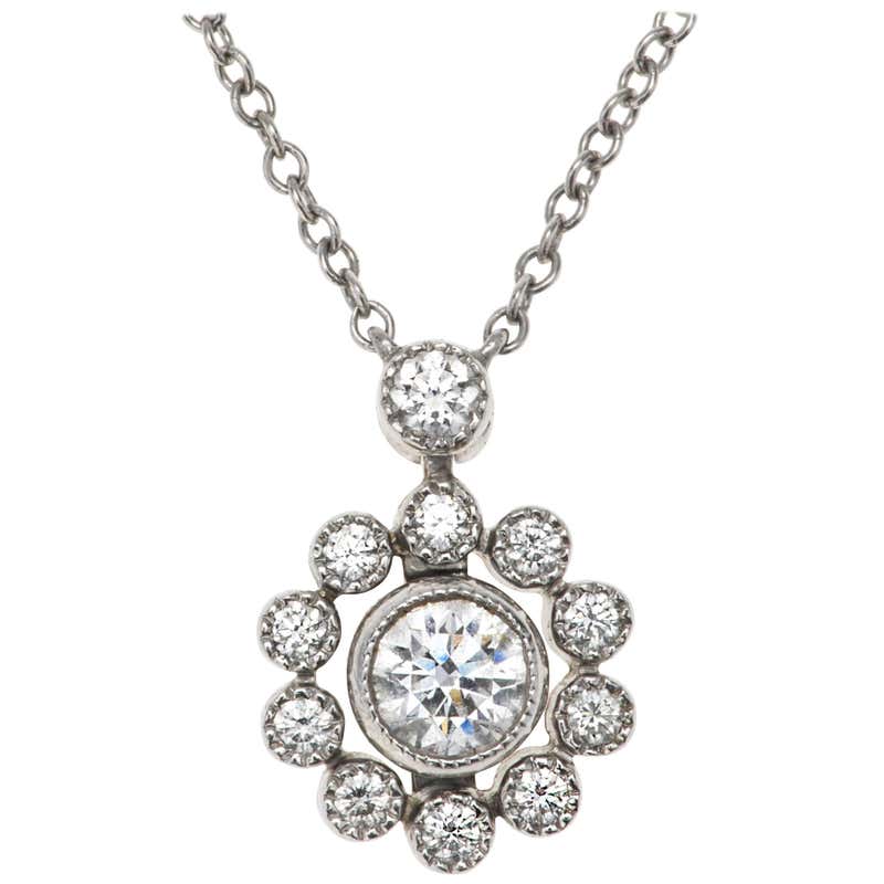 Tiffany and Co. Bezel-Set Diamond Gold Necklace at 1stDibs | tiffany ...