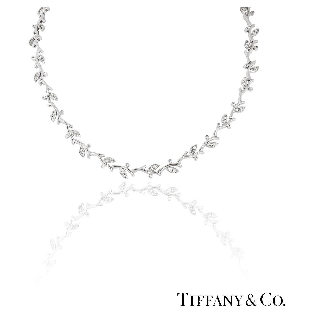 Tiffany and Co. Paloma Picasso Olive Leaf Pendant Necklace with Diamond 18K  Gold at 1stDibs | tiffany olive leaf necklace gold, paloma picasso olive  leaf necklace, tiffany olive pendant