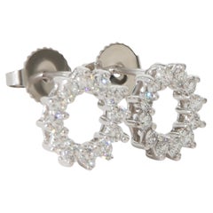 Tiffany & Co. Platin-Diamant-Ohrringe mit offenem Kreis
