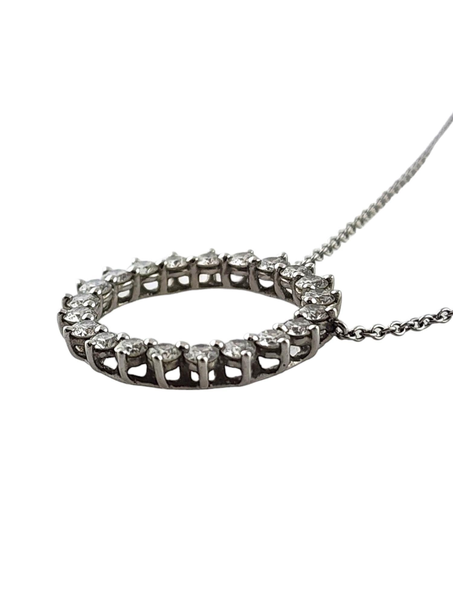 Brilliant Cut Tiffany & Co Platinum Diamond Open Circle Pendant Necklace #18332