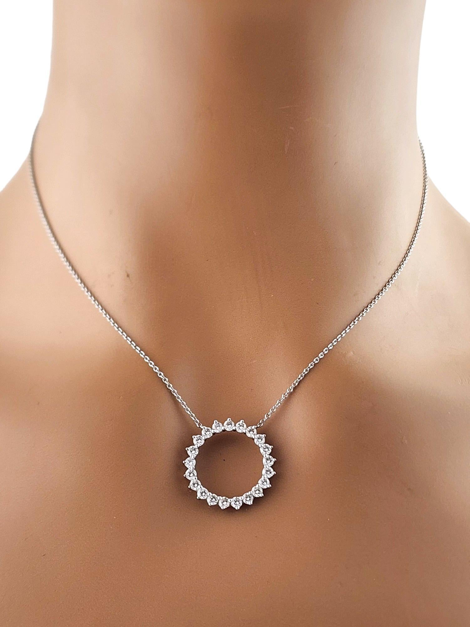 Tiffany & Co Platinum Diamond Open Circle Pendant Necklace #18332 3