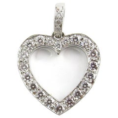 Tiffany & Co. Pendentif coeur ouvert en platine et diamant .65 Carat