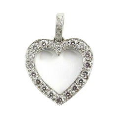 Tiffany & Co. Platinum Diamond Open Heart Pendant .65 Carat with Receipt