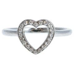 Tiffany & Co Platinum & Diamond Open Heart Ring