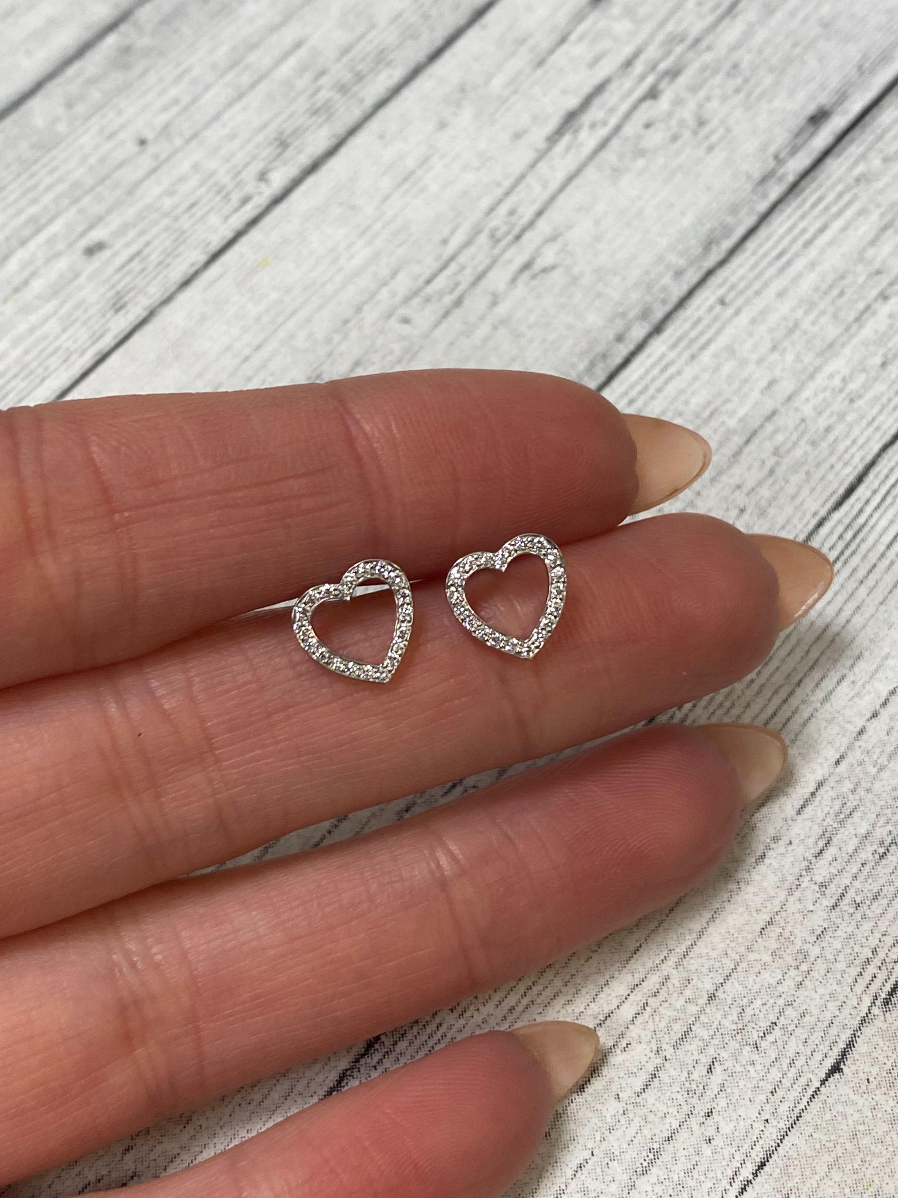 tiffany diamond heart earrings