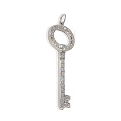 Tiffany & Co. Platinum Diamond Oval Key Pendant